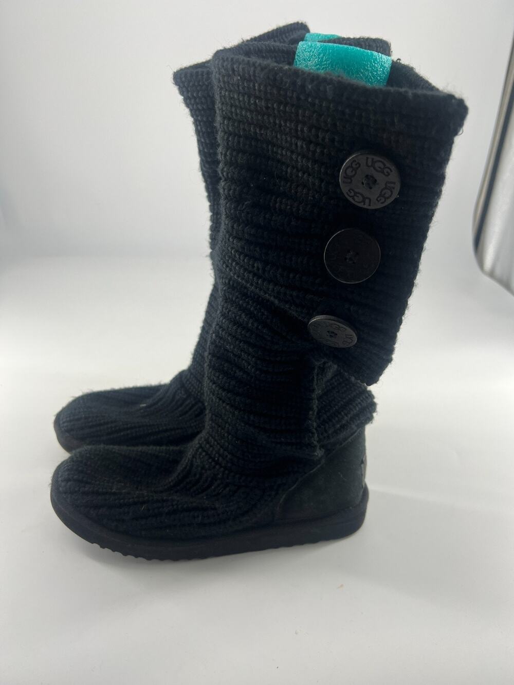 Ugg Classic Candy Boot Womens Size 10 Black Tall Warm Winter Y2K Knit